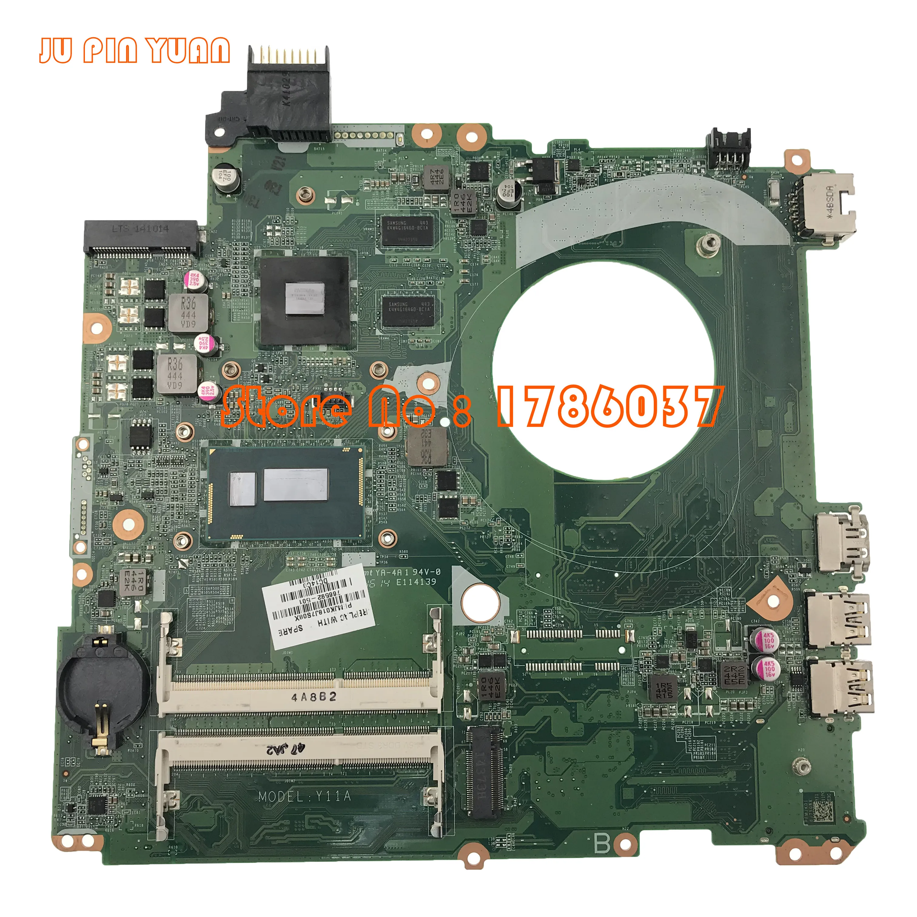 

JU PIN YUAN 766592-001 766592-501 766592-601 For HP 15T-K Laptop Motherboard with i7-4510u DAY11AMB6E0 fully Tested