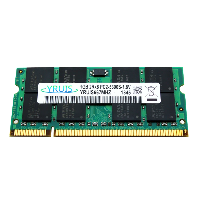 YRUIS Ddr2 1 Gb 667 Mhz 240 контактный sodimm ОЗУ памяти ноутбука Поддержка Memoria Ddr4 Тетрадь (1,8 V)