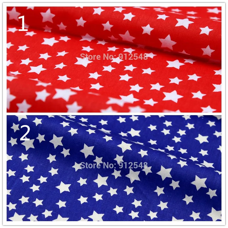 

161698 , two color choose diy white stars Rayon cotton fabric, 50cm * 150cm patchwork cotton home textile clothing accessories