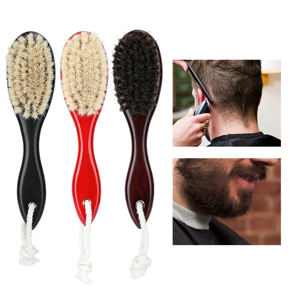 3 Types Men Mustache Wooden Beard Brush Care Beard Shaving Oil