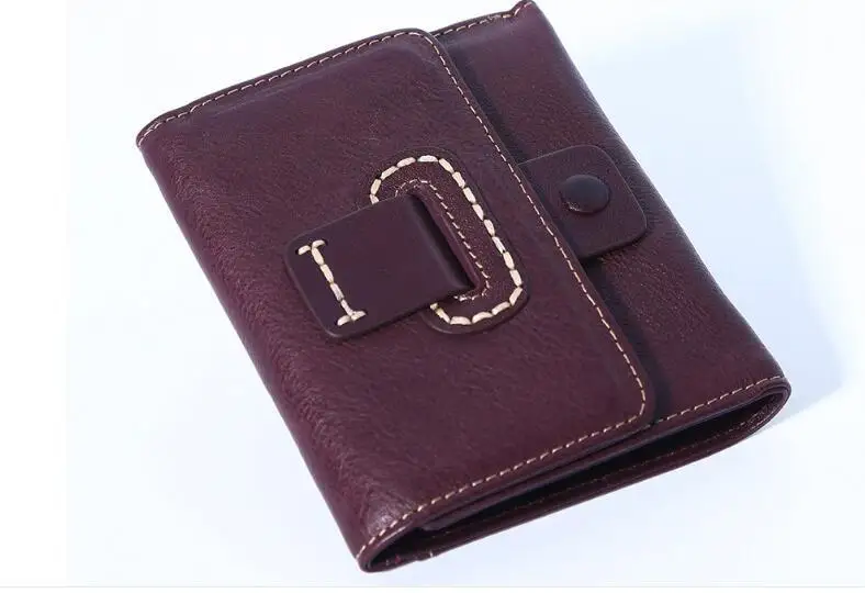 

2019 Unisex Cow Skin Short Folder Wallet Coin Purse Card Holder