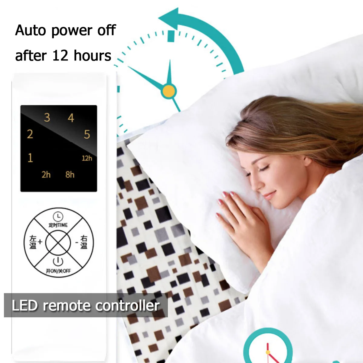  180x80cm Electric Blanket Heater Adjustable Temperature Heated Carpet Thermostat Body Warmer Bed Ma