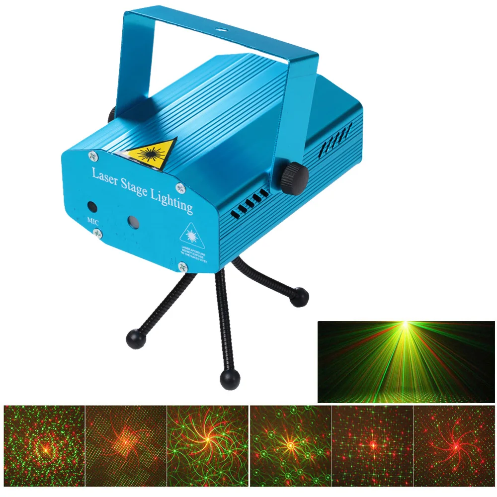 Tomshine сценический световой эффект узоры Мини светодиодный лазерный проектор Голосовое управление диско DJ рождественские вечерние клубный свет