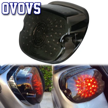 

Factory Offer 1Pcs Smoked Lay down Led Tail Light with License Plate Light for Harley Sportster 1200 dyna lowrider