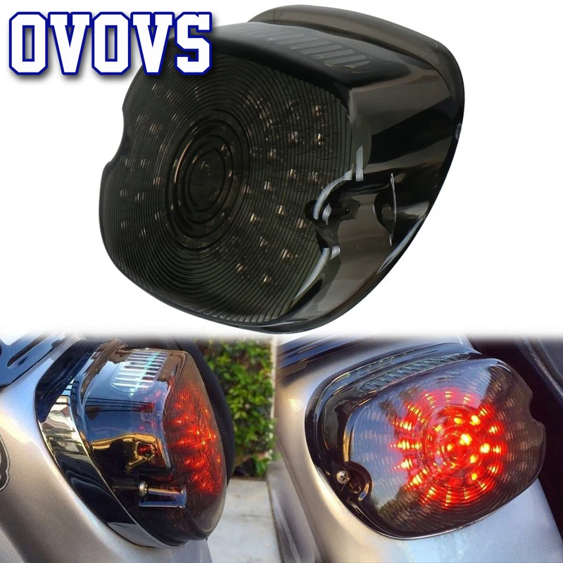 

Factory Offer 1Pcs Smoked Lay down Led Tail Light with License Plate Light for Harley Sportster 1200 dyna lowrider