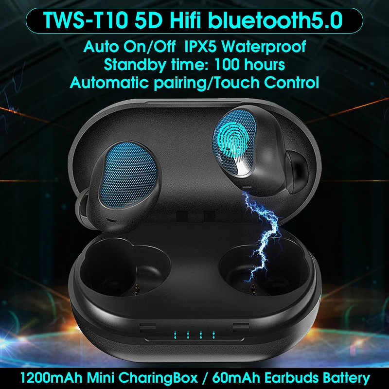 

TWS True Wireless bluetooth 5.0 Earphone Stereo Headset Sport Earbuds + Charging Box Waterproof