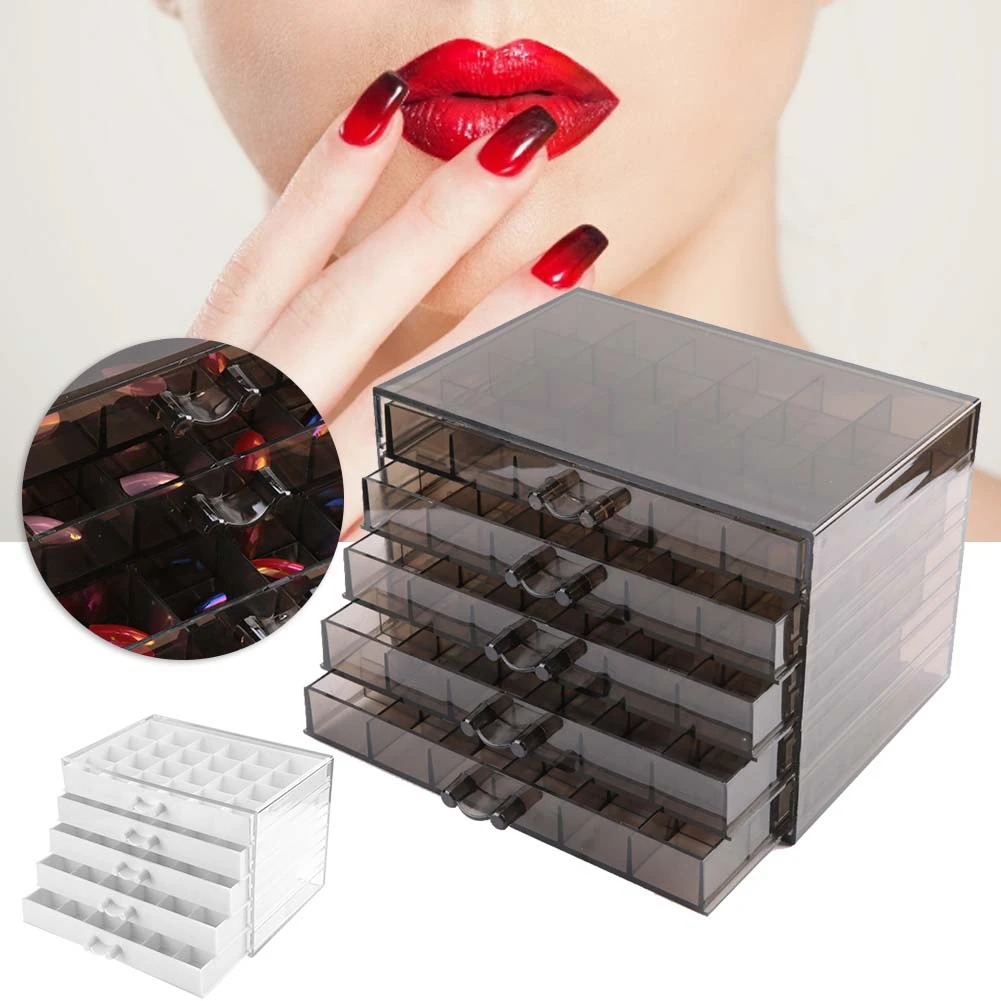 120 Grids Nail Art Decoration Storage Box Container Organize Storage
