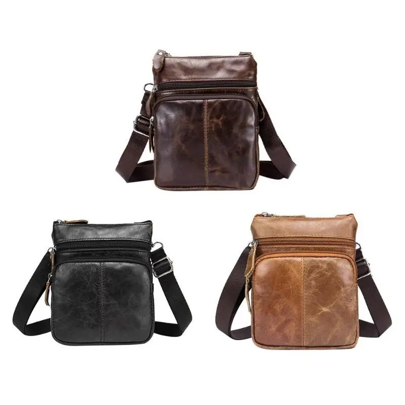 

BULLCAPTAIN Business Crossbody Bag for Man Leather Small Satchel Shoulder Bag Sling Genuine leather Men's bag handbags Bolsas