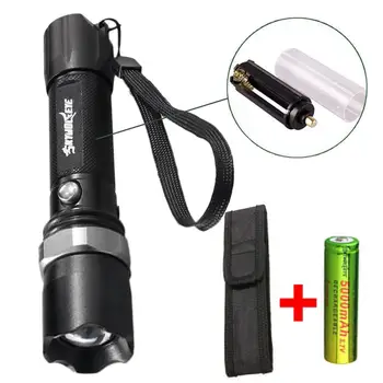 

8000LM Zoomable T6 LED Flashlight 3 Modes Lamp Light For Camping Hiking+18650 Battery+cloth cover