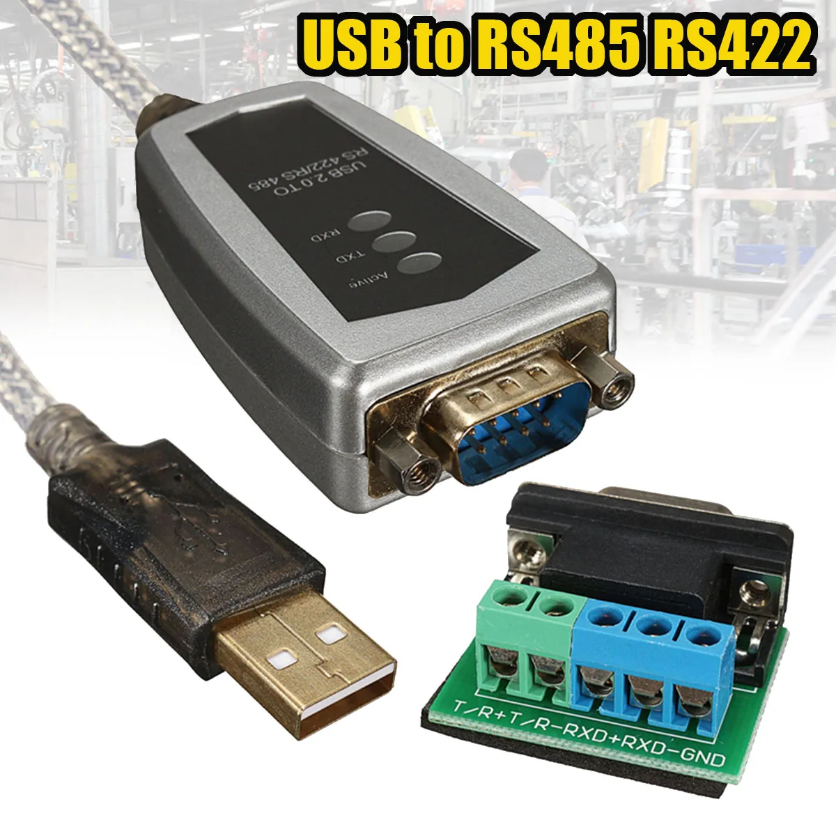 

New USB to serial rs-422/485 cable converter usb to rs485 rs422 communication converter 1.8M cable
