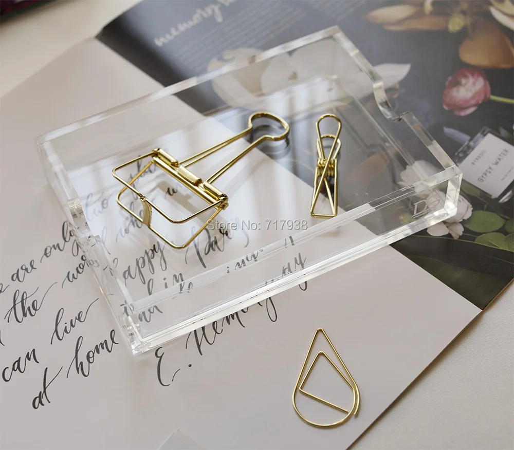 Acrylic Memo Pad Note Holder Card Holder Desk Organizer School Supplies