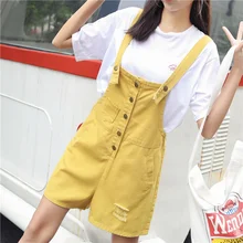 Женский Летний джинсовый комбинезон Рваные джинсовые шорты комбинезоны и детские комбинезоны 3536