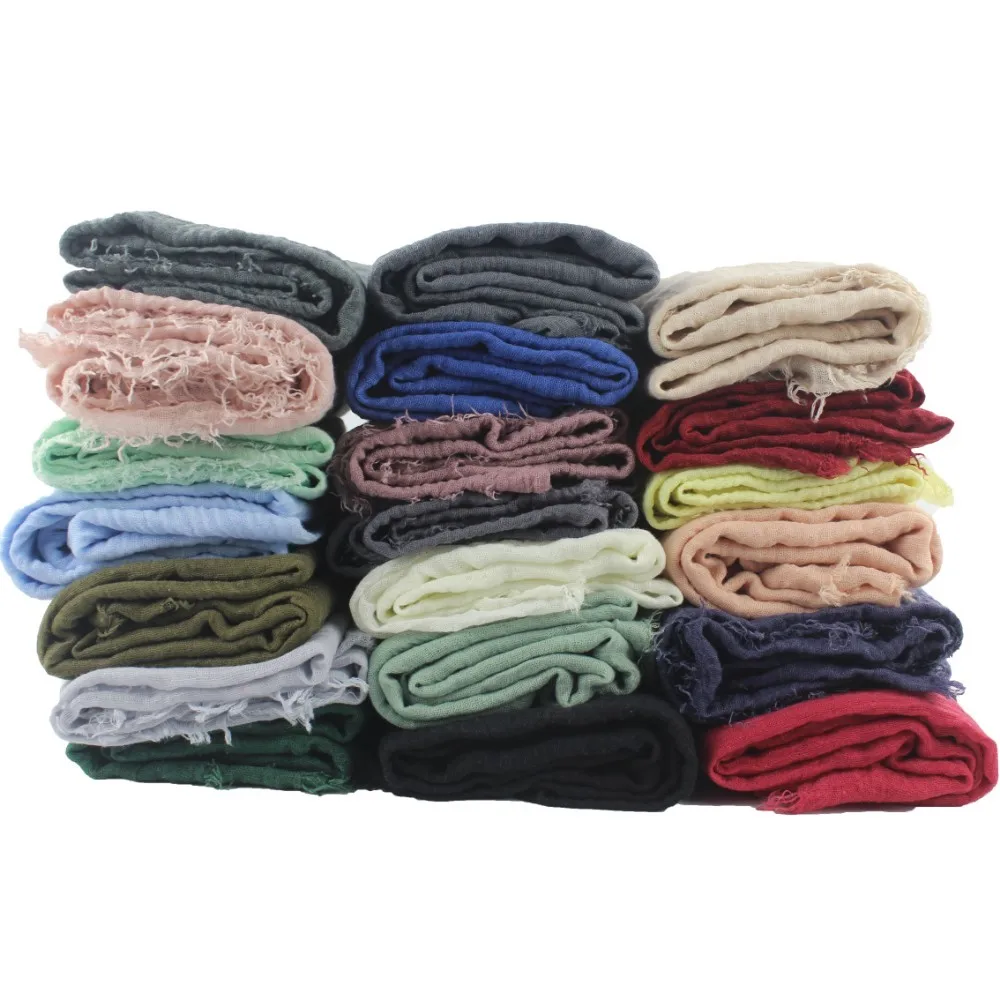 

10pcs/lot Wrinkle Maxi Solid Scarf Plain Muslim Hijab Scarves Pashmina Foulard Shawls Women Head Cap Popular