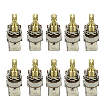 

FLEOR 10PCS Push-Push Guitar Potentiometer B250K Linear Taper Volume Control Pot Switch Copper Long Split Shaft Guitar Parts