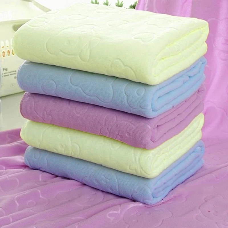 

Houkiper Best Quality Large Size Absorbent Microfiber Fleece Bath Towel Shower Spa Simple 70*140cm