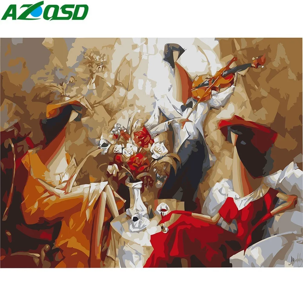 AZQSD абстрактная картина маслом «сделай сам» по номерам, ручная работа, Картина на холсте, настенное художественное украшение для дома K709|Картина по номерам| | АлиЭкспресс