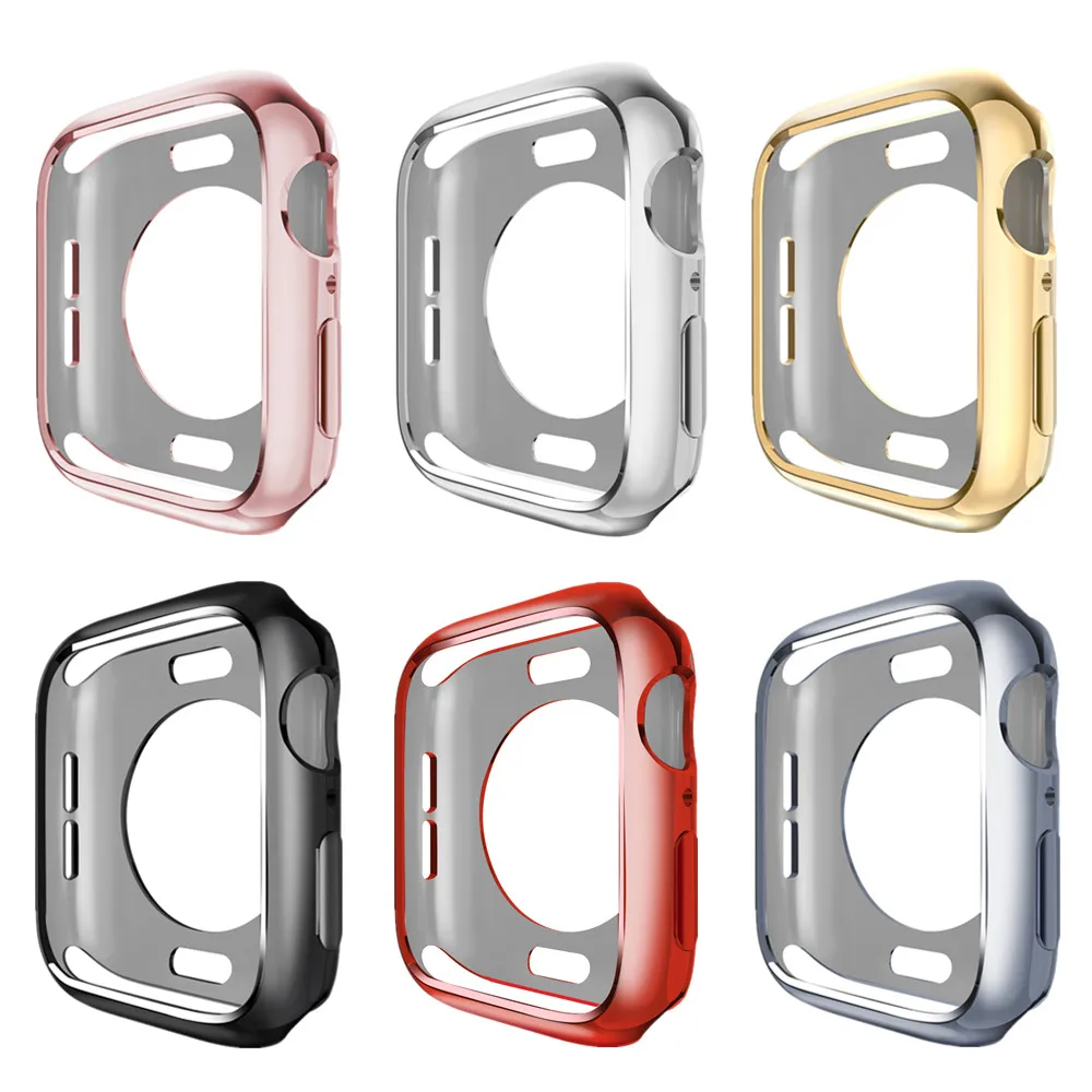 

Soft TPU Frame Case For Apple Watch Case 40mm 44mm 38mm 42mm Series 4 3 2 1 Protective Cover Case Bumper For iWatch Bands Shell