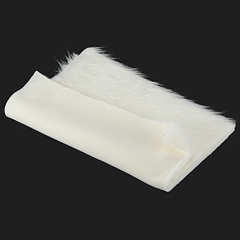 

15.7inch Luxurious Square Genuine Sheepskin Leather with Long Plush Wool Fur Chair Car Seat Cover Cushion Pad Area Rug(Natural