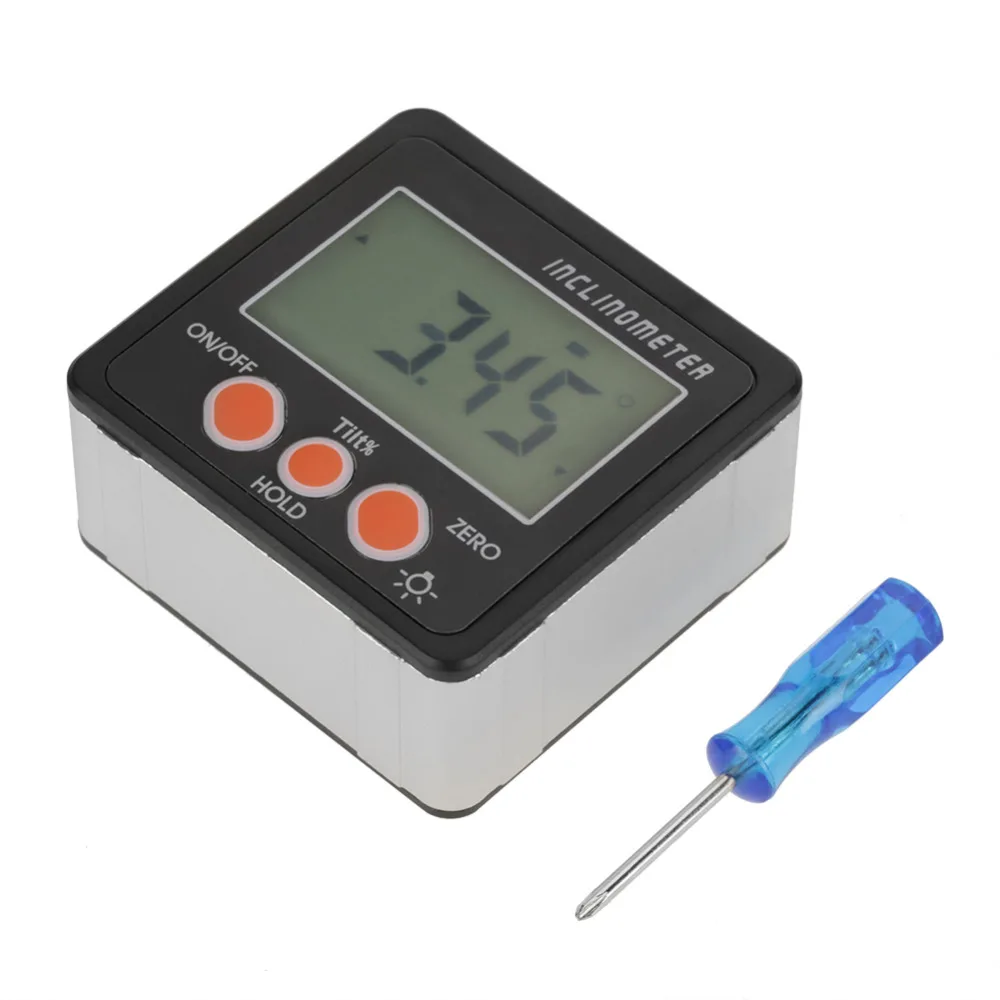 

Level Box Digital Magnetic Inclinometer Digital Protractor Angle Gauge Meter Protractor 4 x 90 degree Inclinometer