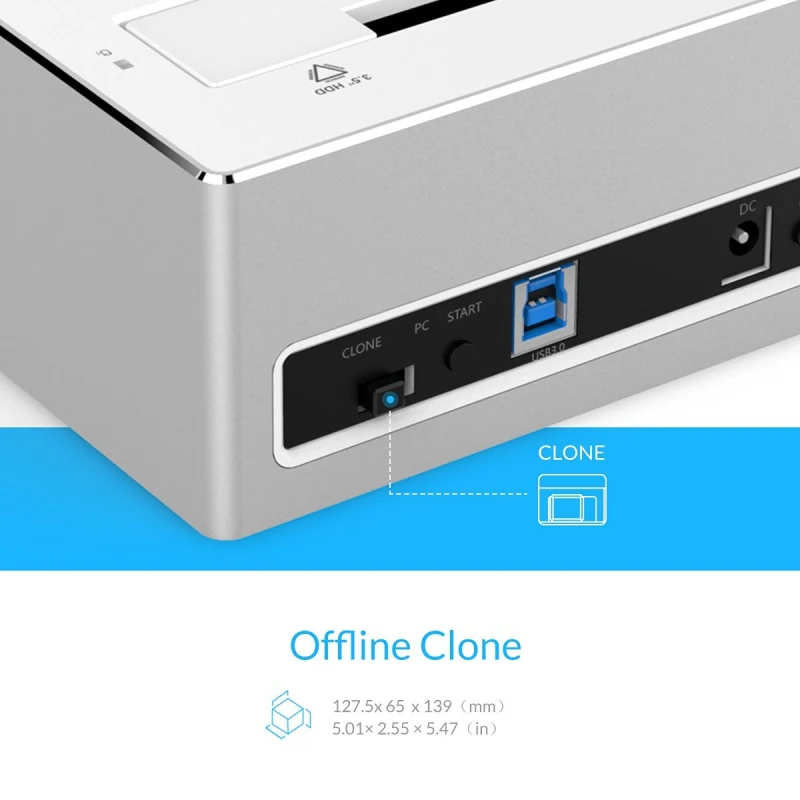  Estación de acoplamiento de disco duro ORICO USB 30 a SATA de doble Bahía para 25/35 pulgadas HDD S