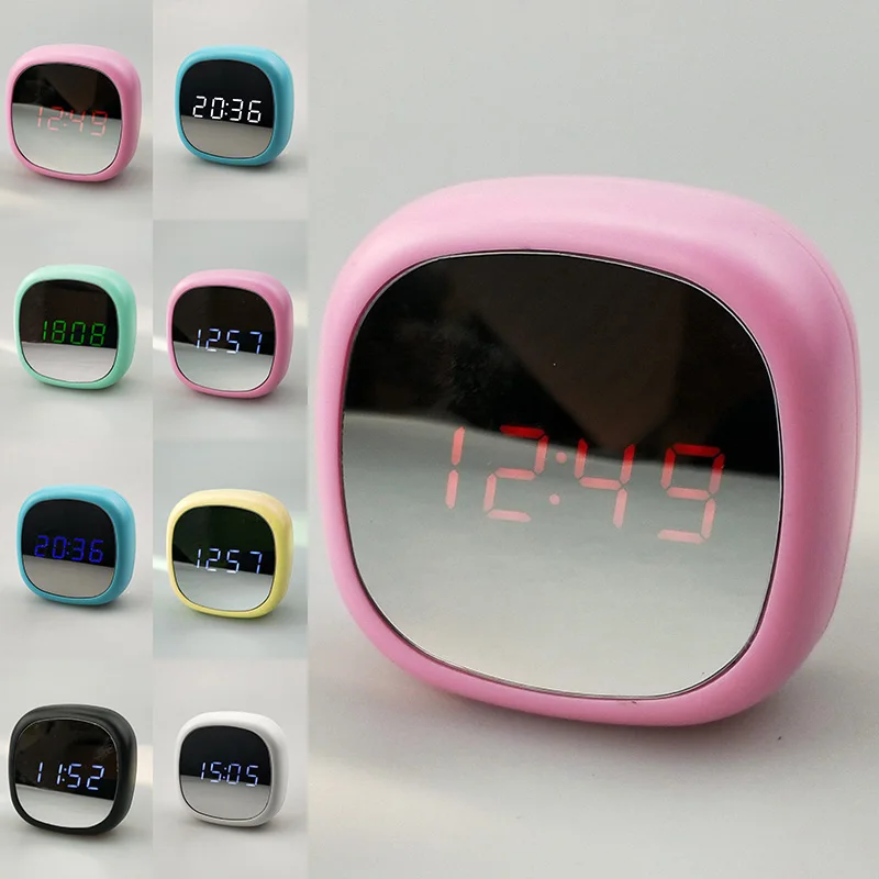 ABS Multi-function будильник макияж зеркало стол/Настенные часы с температурой | Дом и сад