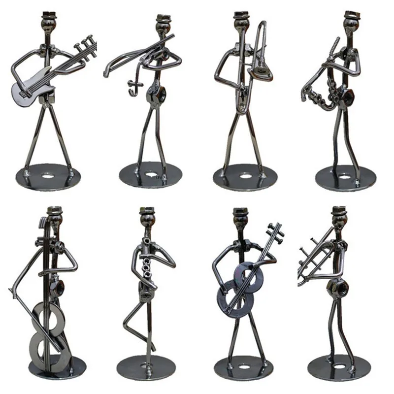 Set of 8 Pieces Small Music Iron Man Figurine Metal Craft Gifts Home Decor Home Decorations Ornaments ElimElim