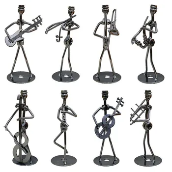 

Set of 8 Pieces Small Music Iron Man Figurine Metal Craft Gifts Home Decor Home Decorations Ornaments ElimElim