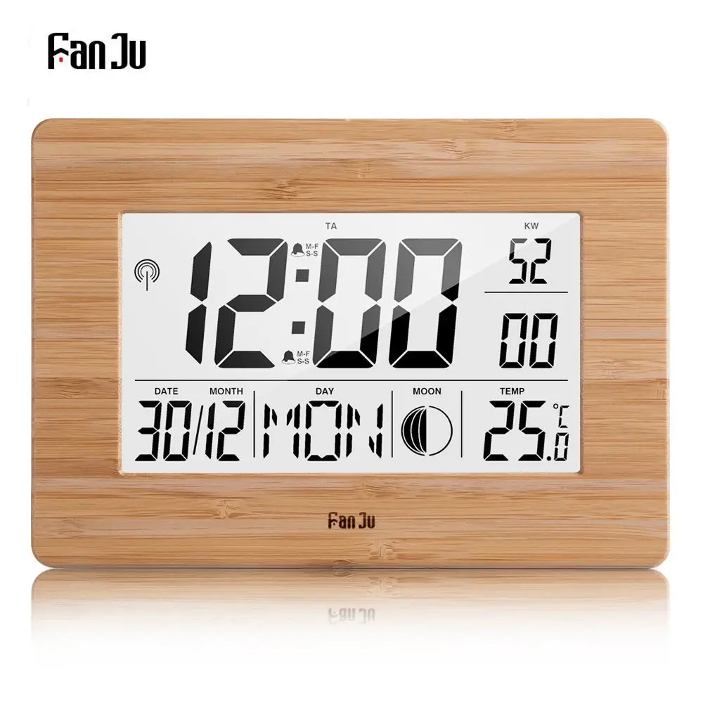 

FanJu FJ3530 Digital Clock Wall Alarm Clock Thermometer Big Size Number Multifunction Temperature Table Clock