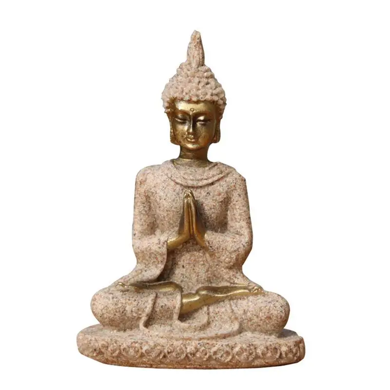 

Sandstone Buddha Statue Sitting Meditation Buddha Sculpture For Relieving Pressure Home Decoration Accessories