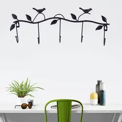 1 шт. черный железный крючок творческий простой маленький крючок в виде птицы декор для гостиной спальня обеденная ванная комната