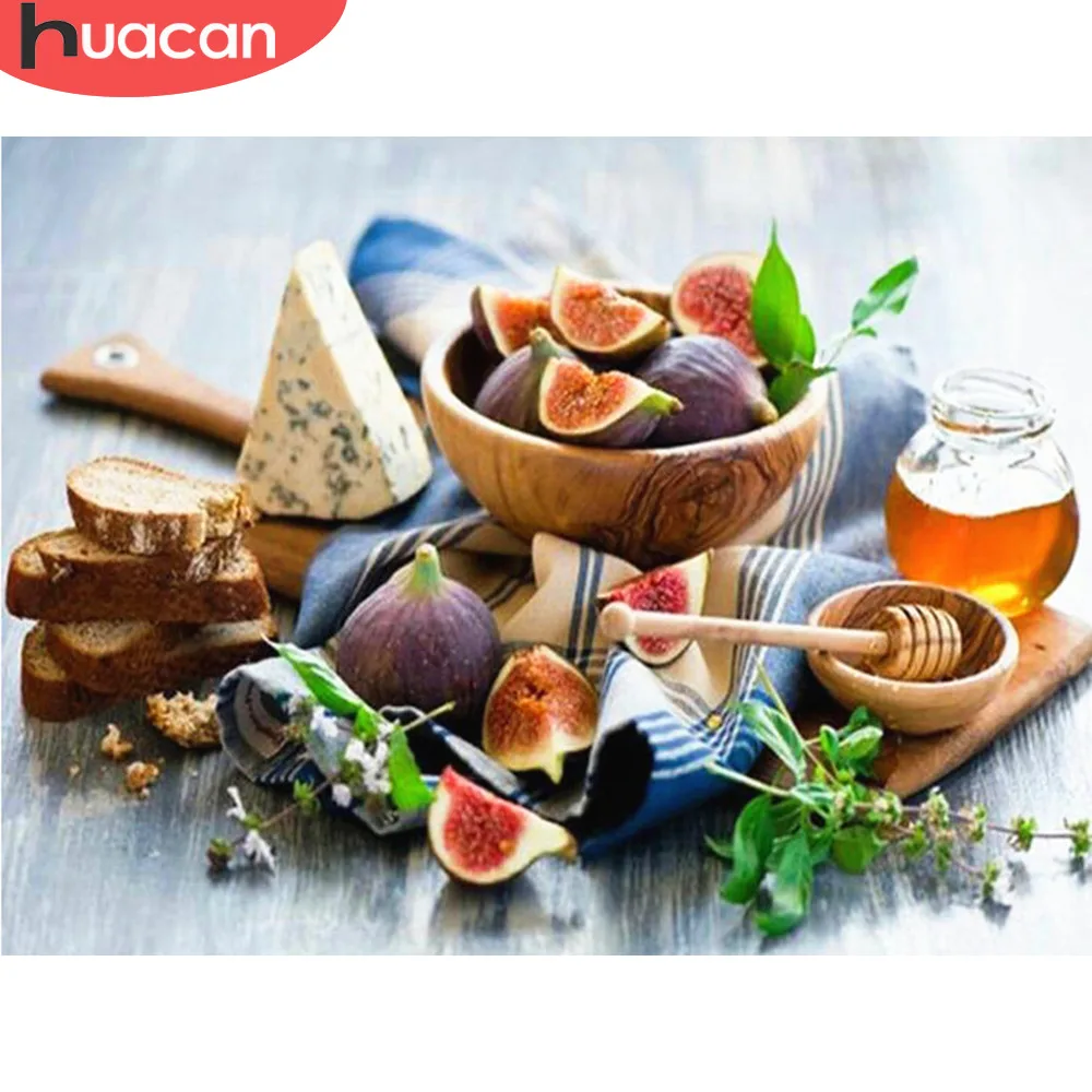 HUACAN алмазная живопись полный дисплей кухня вышивка продажа приправа картины
