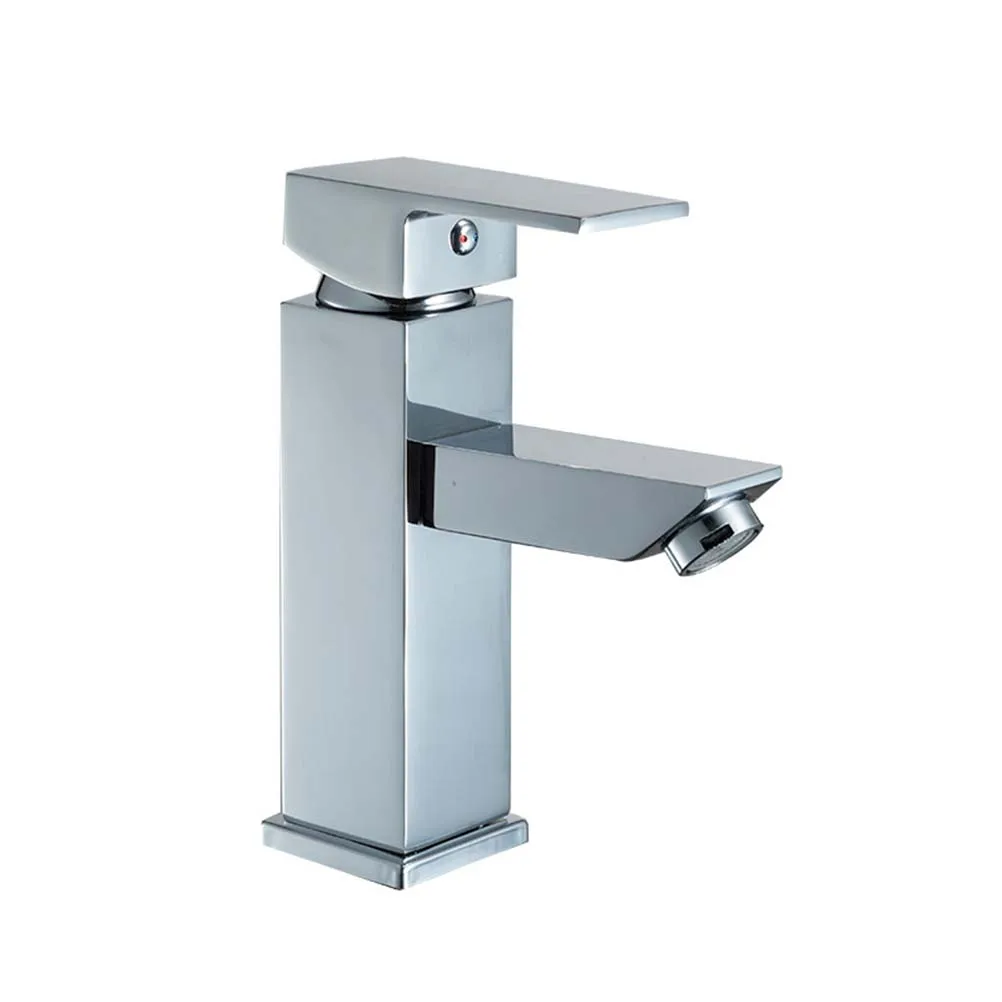 

1pc One Hole Practical Hot and Cold Water Single Handle Professional Square Kitchen Sink Faucet Tap Mixer for Bathroom Kitchen
