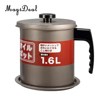 

MagiDeal Strainer Storage Container Frying Cooking Oil Non-stick Grease