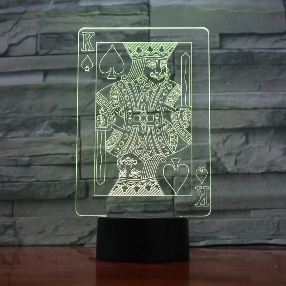 Креативный 3D светодиодный USB светильник волшебное украшение Техасские игральные