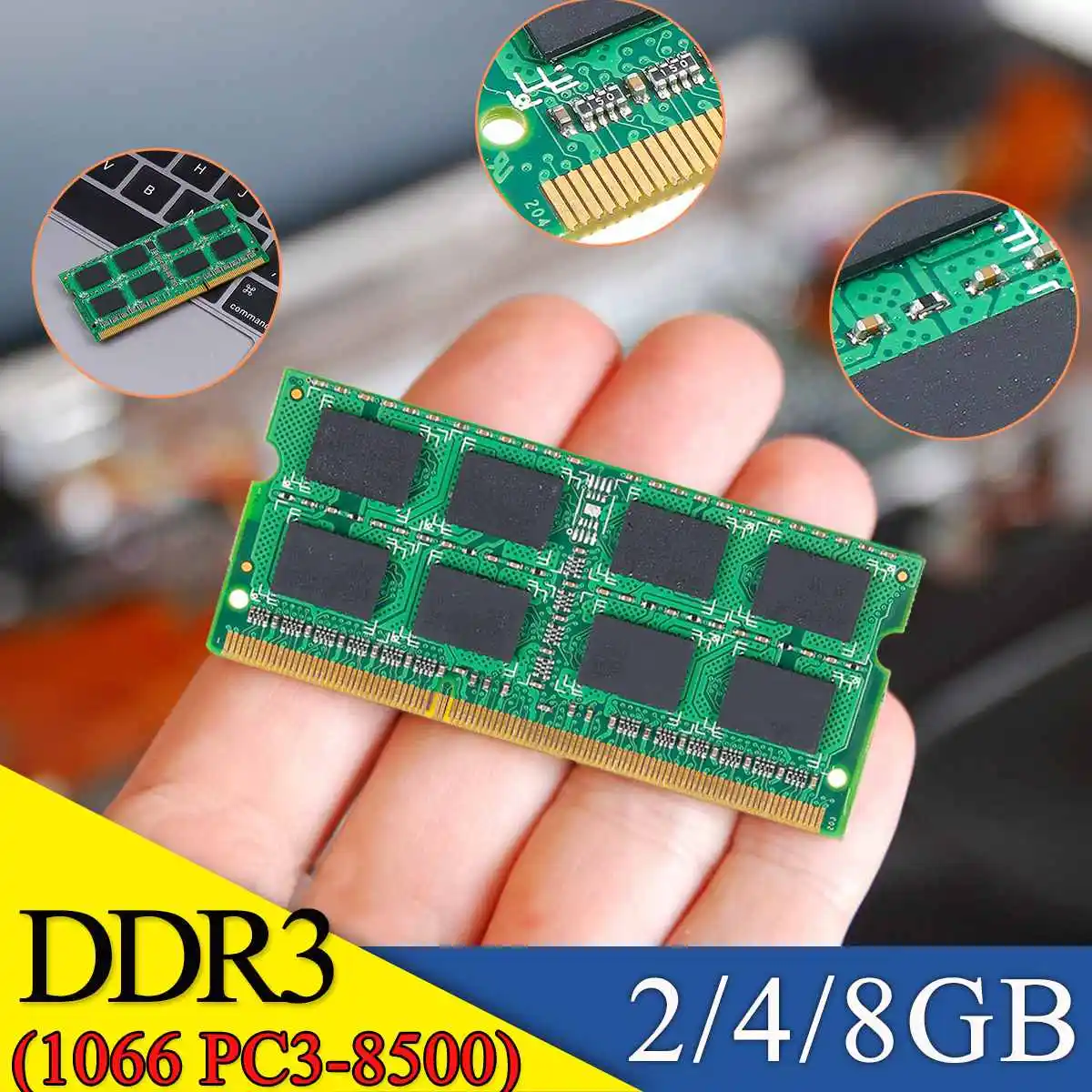 For RAM Memory Module Laptop 2GB 4GB 8GB DDR3 1066MHZ PC3-8500 1.5V 204PIN