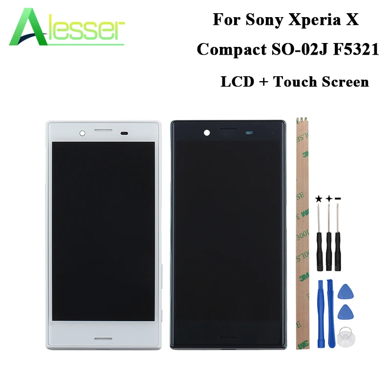 

Alesser For Sony Xperia X Compact SO-02J F5321 LCD Display Touch Screen Screen Digitizer With Frame Assembly Replacement + Tools