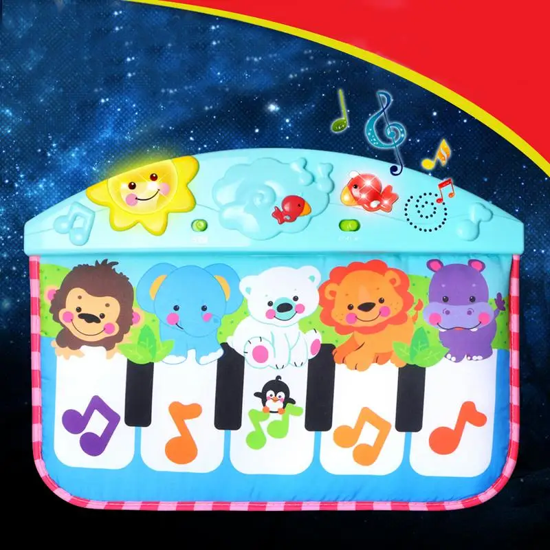 

Baby Puzzle Music Toy Cute Animal Pedal Piano Toy For Children Multi-function Music Lighting Fabric Toy Gift