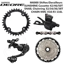 SHIMANO DEORE M6000 комплект горного велосипеда 1x10-Speed 42T 46T 50T SL+ RD+ SUNSHINE+ CHAINRING+ X10.93 M6000 переключатель заднего переключателя