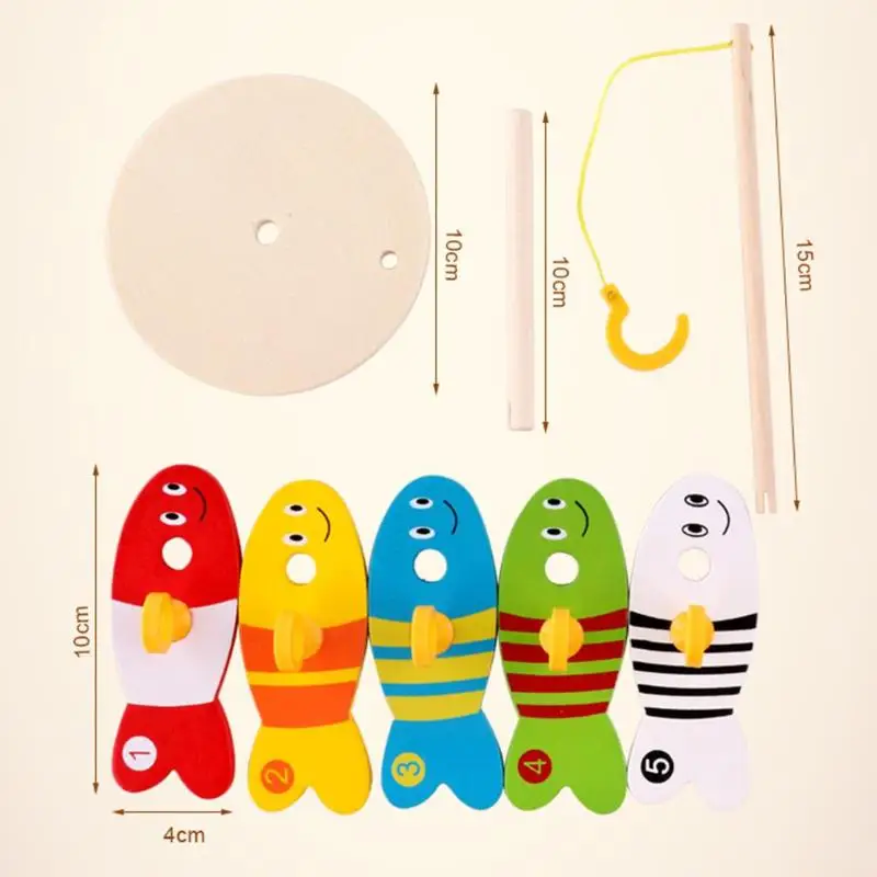 8 шт./компл. рыбалка цифровые красочные деревянные игрушки для детей рыбы комплект Колонка блоки игры для детей Изящные Развивающие детские игрушки забавные