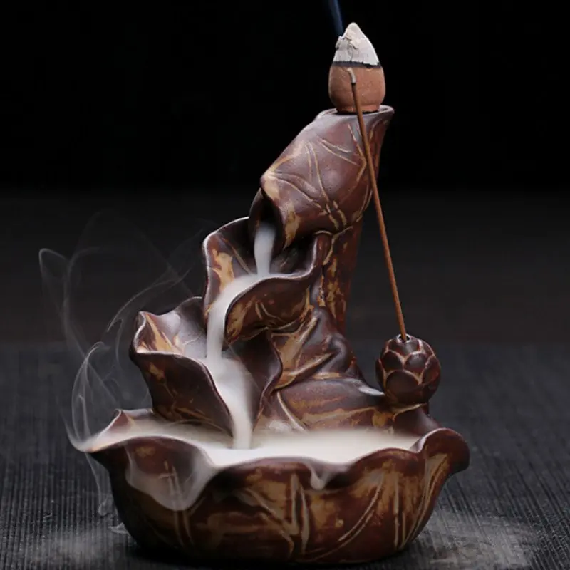 

Incensory Buddha Statue Incense Cones Ceramic Censer Incense Holder Environmental Burner Zen Backflow Incense Burner 9 x 10.2 cm