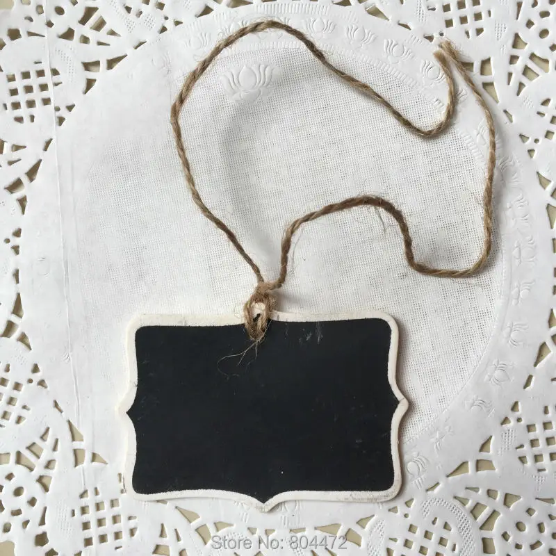 Mini Chalkboard Wood rectangle tags Free string(100pcs) For Red Winne