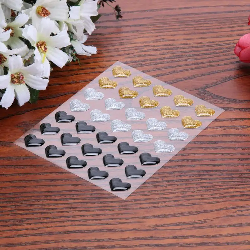 Красочные сердца DIY самоклеющиеся эмалированные точки смолы наклейки для