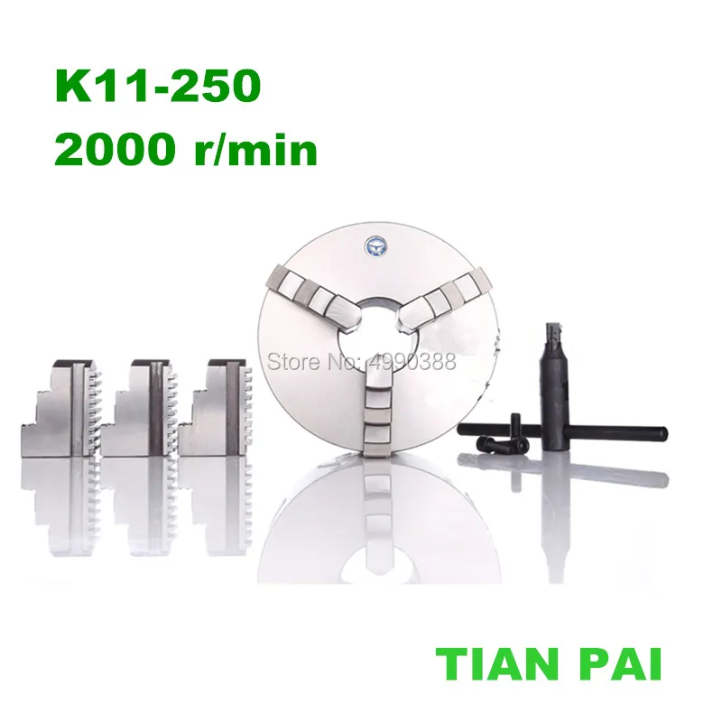 

TIAN PAI CNC LATHE Chuck with flange 3 Jaw Self-Centering 10" K11-250 K11 250 Hardened Steel for CNC Rotary Axis Lathe Machine