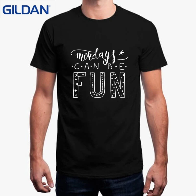Забавная футболка с принтом короткая Camisetas Mondays Can Be Fun черная классная Imprime