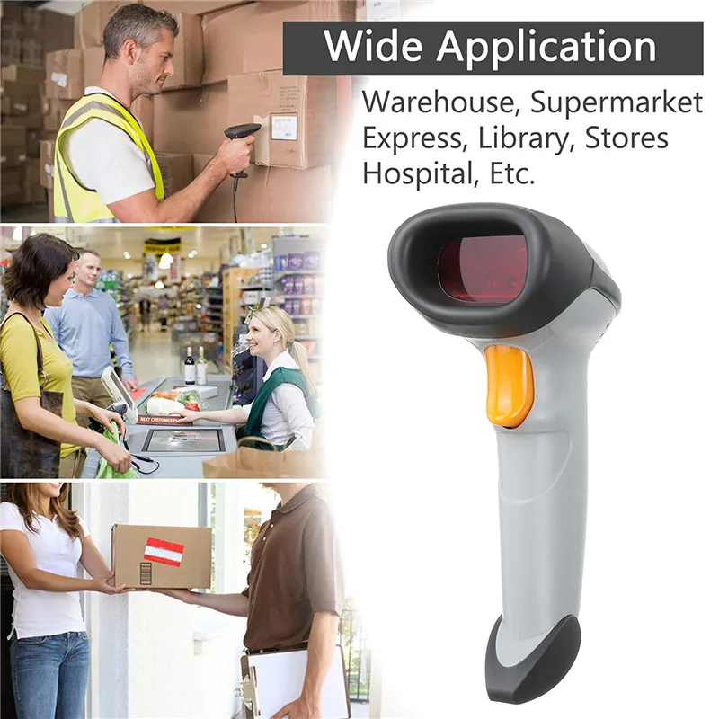

Portable Barcode Scanner USB Wired Bar Code Reader Laser Barcode Scanner Wired For Win 7/8/10/XP/Mac DC5V Set