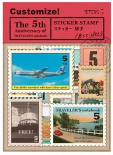 

1pcs MIDORI TRAVELER'S notebook5 Vintage Travel Stamp Sticker 4 sheets