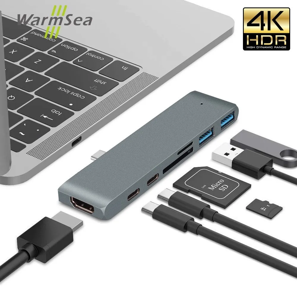 Pаспродажа Концентратор USB Type C Thunderbolt 3 адаптер для HDMI 4K USB кардридер PD зарядка DEX станция для samsung S8 nintendo для Macbook Pro