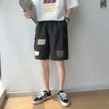 Новые летние шорты Для мужчин моды патч Повседневное прямые Повседневное человек уличная тенденция дикий хип-хоп свободные шорты M-2XL