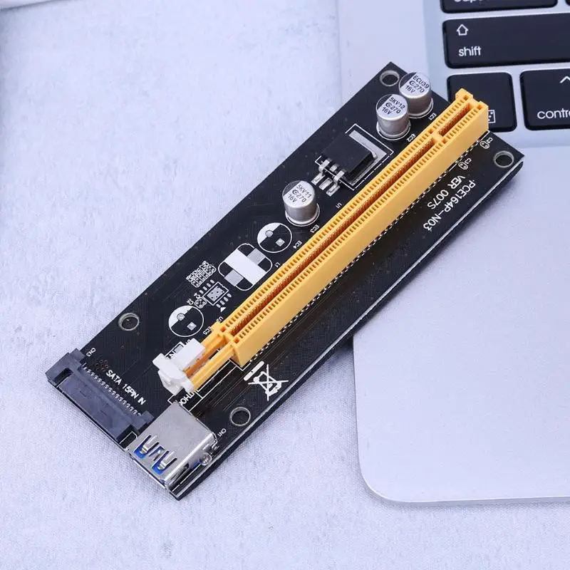 ALLOYSEED PCI Express Extender 1x to 16x with SATA to 4Pin IDE Molex power supply port Adapter for Mining Bitcion Miner