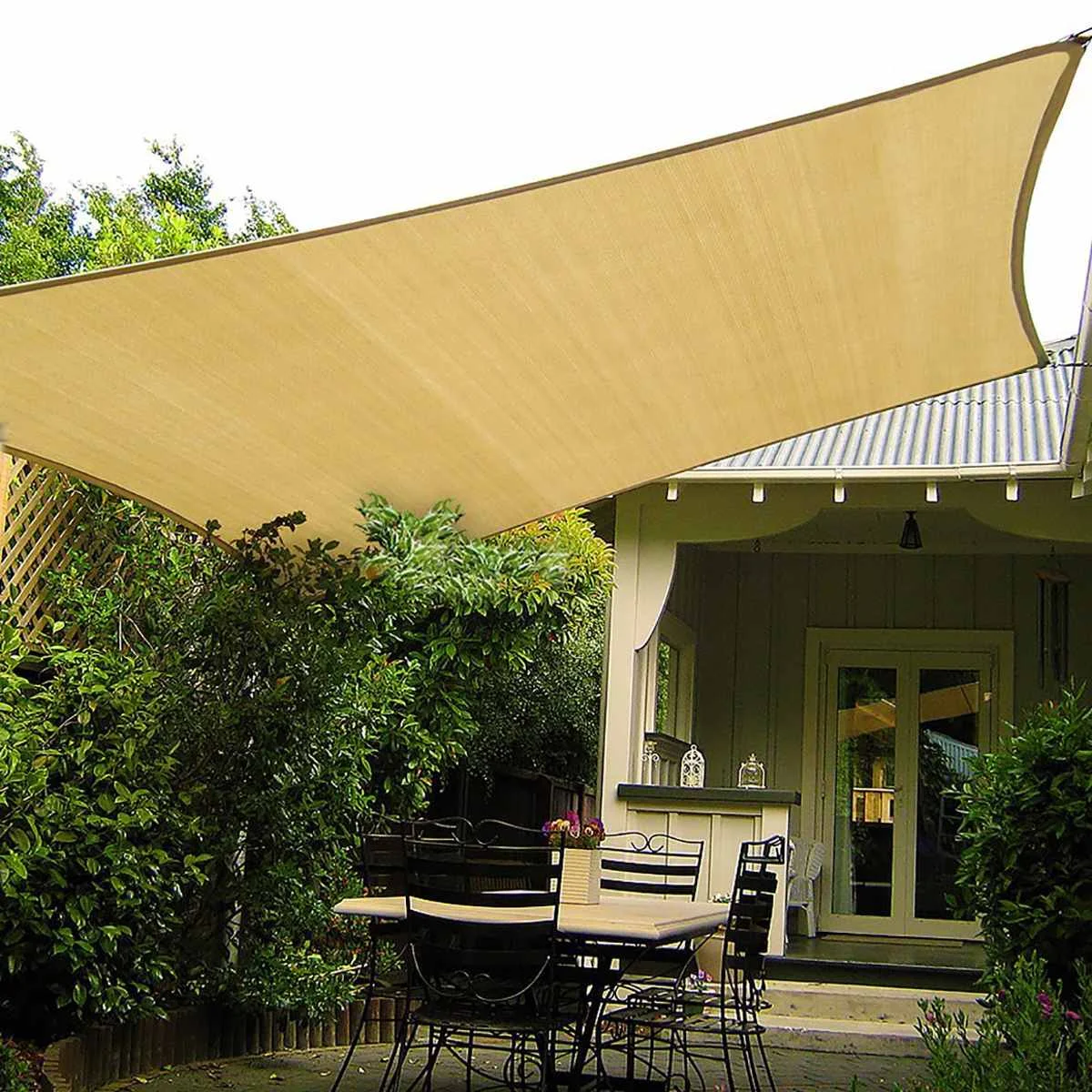 

Rectangle 280gsm HDPE Sun Shelter Outdoor Sun Shade Sail Cloth Sunshade Protection Canopy Garden Patio Pool Shade Sail Awning